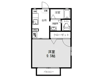 リヴィエールA(1K/2階)の間取り写真