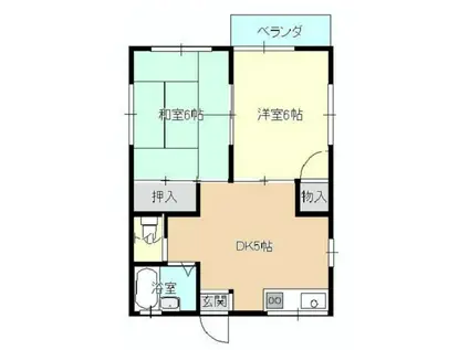 コーポヒロ(2DK/1階)の間取り写真