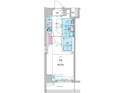 GENOVIA青砥II(1K/1階)の間取り写真