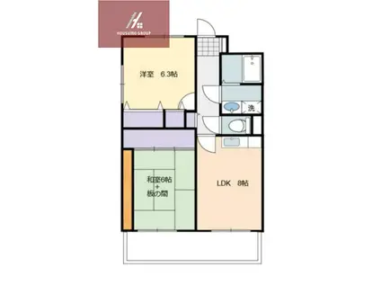 ウエストヒルズ新鴻池(3LDK/3階)の間取り写真