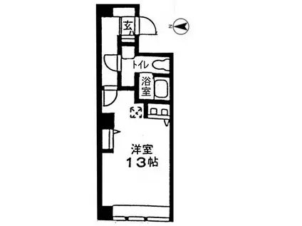 グランドスポット(ワンルーム/1階)の間取り写真