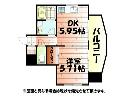 パワーズ116(1DK/6階)の間取り写真