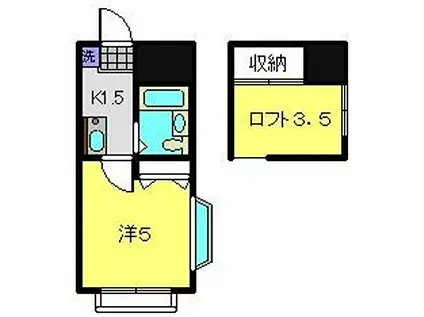 新城QSハイム(1K/3階)の間取り写真