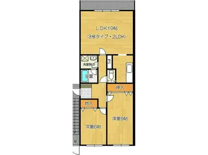 二十四軒ライフシティ(2LDK/1階)の間取り写真