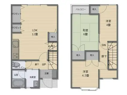 メゾネットグリーン(3LDK/1階)の間取り写真