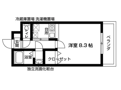 NASIC本八幡(1K/3階)の間取り写真