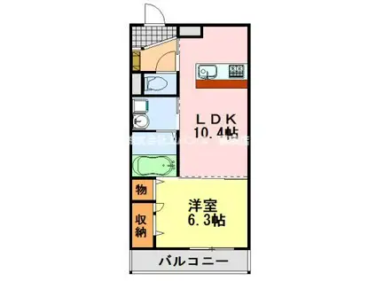 ボナール港町(1LDK/3階)の間取り写真