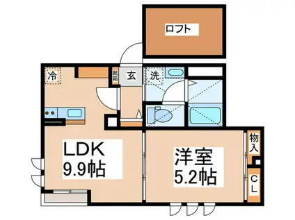 ラ・プルミエール(1LDK/2階)の間取り写真