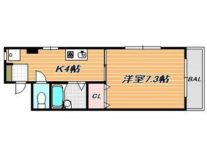 第5三和ビル(1K/3階)の間取り写真