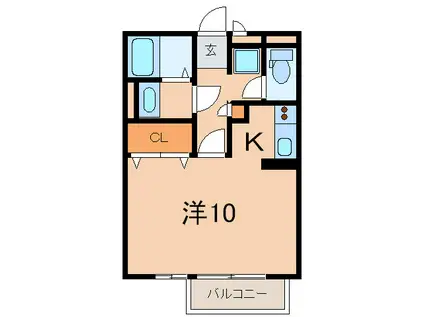 サンボナール本山(ワンルーム/2階)の間取り写真