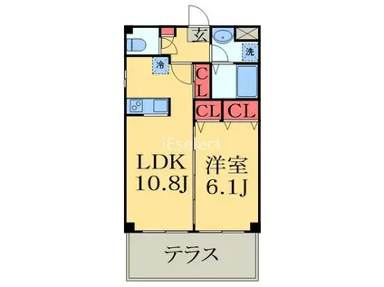 プランドール(1LDK/1階)の間取り写真
