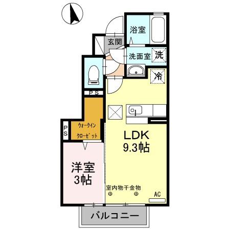 メゾンソレイユ・カトル(1LDK/1階)の間取り写真