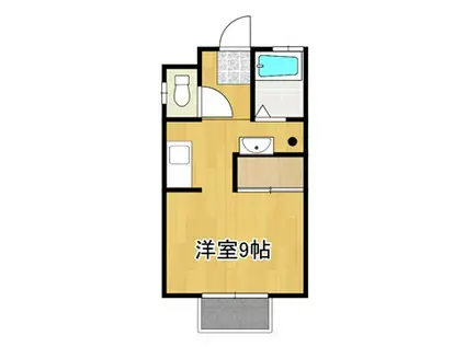 KM1198(ワンルーム/1階)の間取り写真