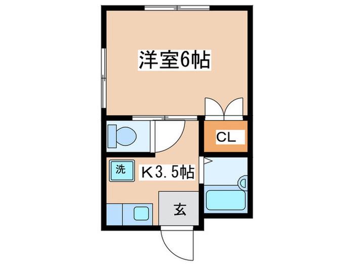 小茂根スカイハイツ(1K/1階)の間取り写真