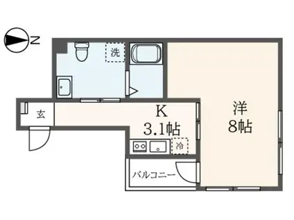 AR厚木旭町ウエスト(1K/3階)の間取り写真