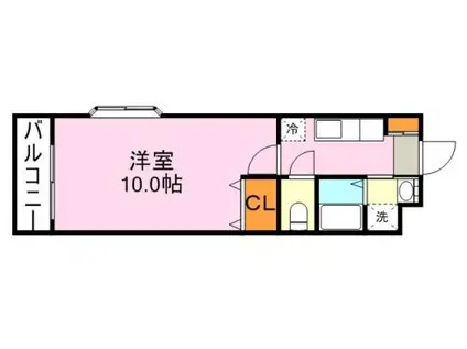 パティオス常盤(1K/2階)の間取り写真