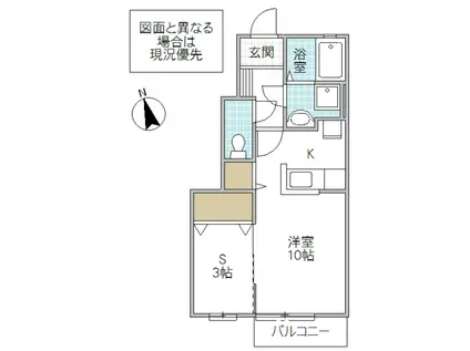 エルメゾン足崎C号棟(1LDK/1階)の間取り写真