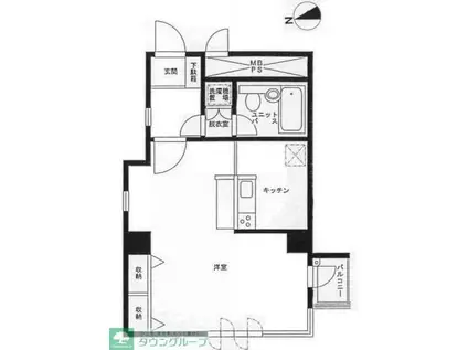 インペリアル六本木フォラム(1K/5階)の間取り写真