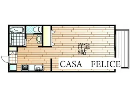 アンダンテ東岡山A(1K/2階)の間取り写真