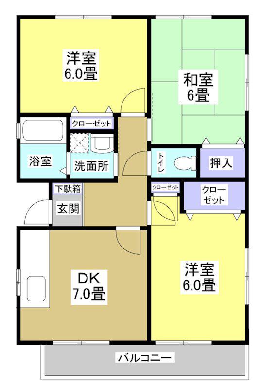 リリエン ベルク(3DK/2階)の間取り写真