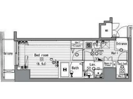 グランド・ガーラ日本橋兜町(1K/2階)の間取り写真