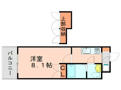NO.66 GUARANTEE21 HAKATA(1K/2階)の間取り写真
