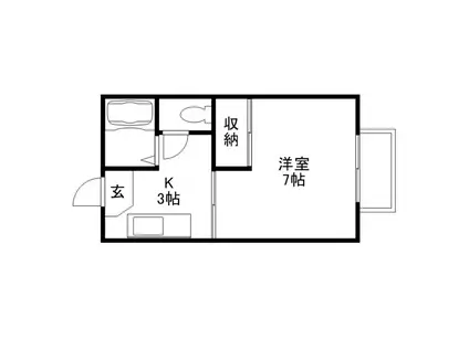 沖野ハイツ(1DK/2階)の間取り写真