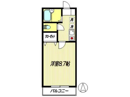 エスカローラ(1K/2階)の間取り写真