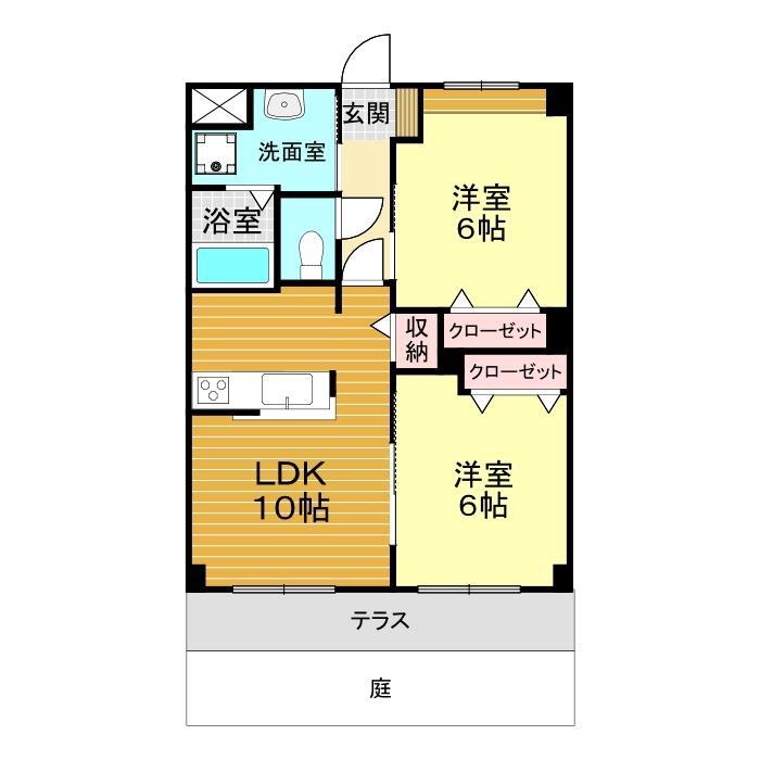 クローバツインズ(2LDK/1階)の間取り写真