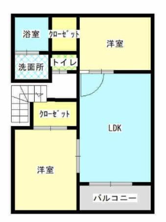 アルカディノーチェIII(2LDK/2階)の間取り写真