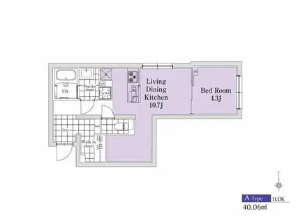 エクサム新中野2(1LDK/1階)の間取り写真