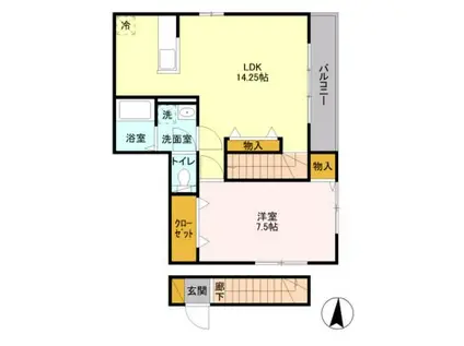 HALE MAHANA(1LDK/2階)の間取り写真