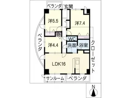 FORM GP サウス(3LDK/3階)の間取り写真