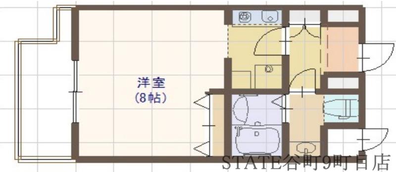レグルス阿倍野(1K/4階)の間取り写真