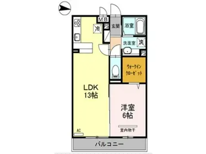 キャッスル西大宮(1LDK/2階)の間取り写真