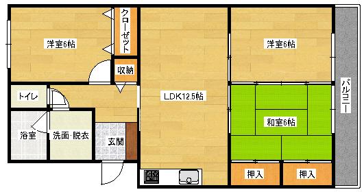 T-FLAT(3LDK/2階)の間取り写真