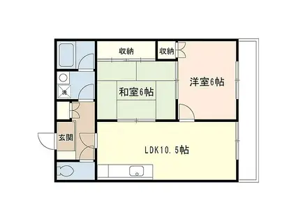 アゼイリアガーデン(2LDK/3階)の間取り写真