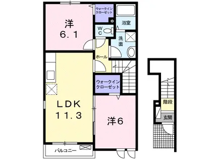 アルカンシエル・ド・ナナ (2LDK/2階)の間取り写真