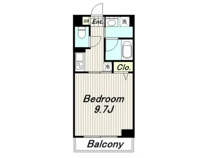 LES.FONTAINE聖蹟(1K/2階)の間取り写真