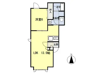 プライム63(1LDK/1階)の間取り写真