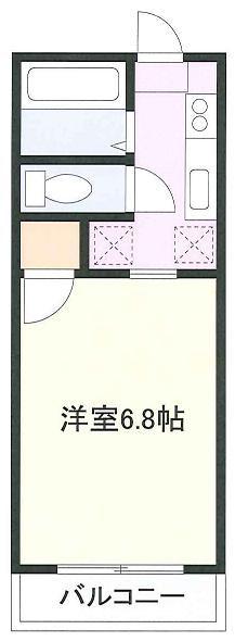 第一フラッツ横浜(1K/2階)の間取り写真