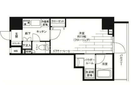 グランドコンシェルジュ麻布(1K/3階)の間取り写真