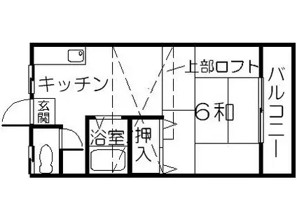 コーポファミリアII(1K/2階)の間取り写真