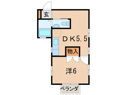 エンゼルハイツ(1DK/2階)の間取り写真