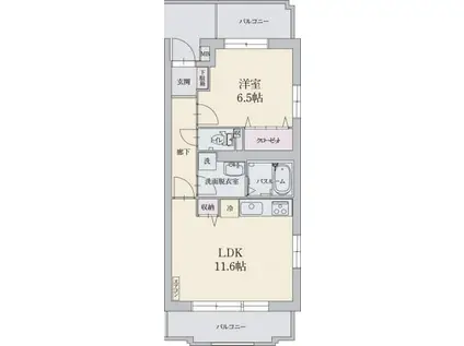 グリーンヴィラ(1LDK/3階)の間取り写真