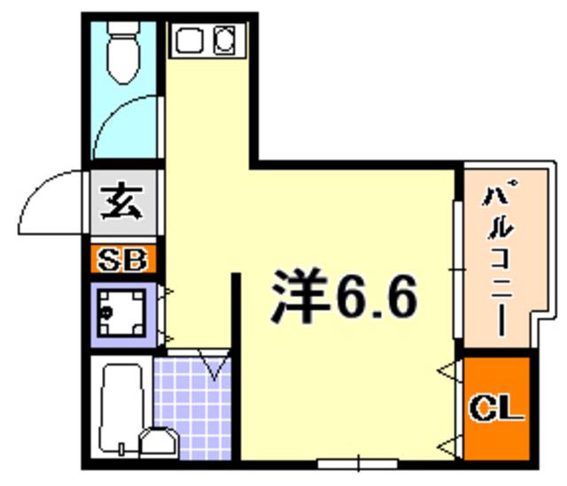 ステイシア甲南(ワンルーム/3階)の間取り写真