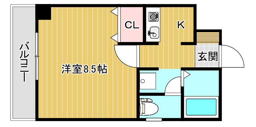 サンシティ笹口(1K/3階)の間取り写真