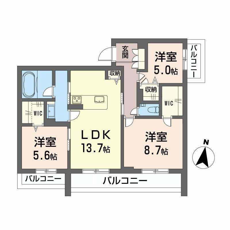 メゾンリーベル(3LDK/3階)の間取り写真