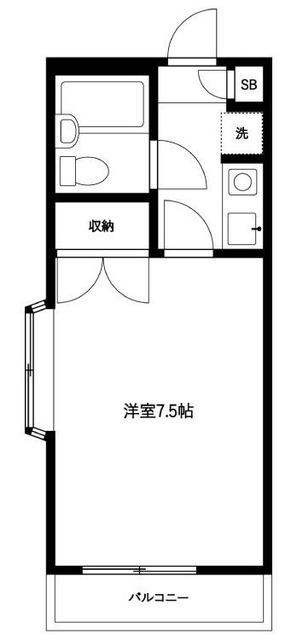 フラワーシティー(1K/2階)の間取り写真