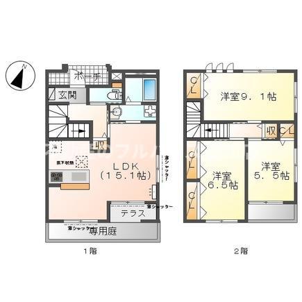 JIRO佐土(3LDK/1階)の間取り写真